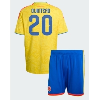 Camiseta Colombia Juan Fernando Quintero #20 Primera Equipación Replica Mundial 2026 para niños mangas cortas (+ Pantalones cortos)